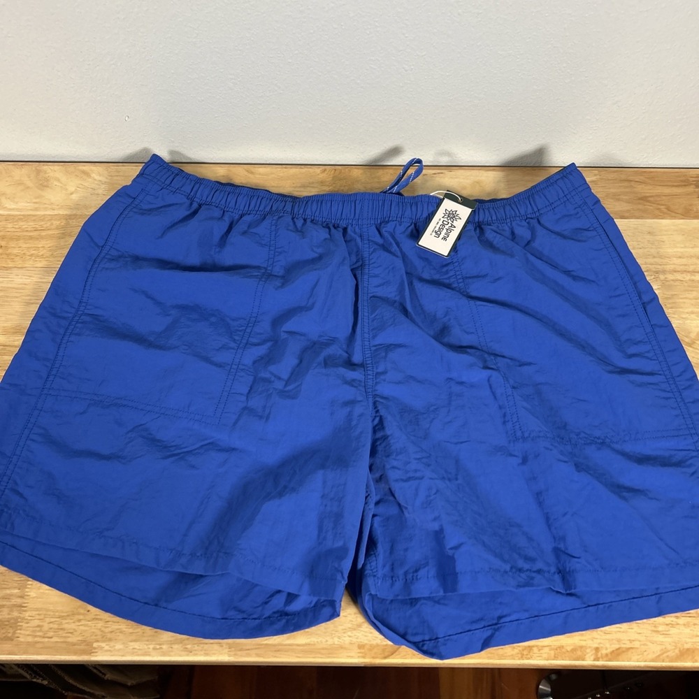 NWT Alpine Design Men’s 5” Pull On Vintage Blue Nylon Athletic Shorts 2XL